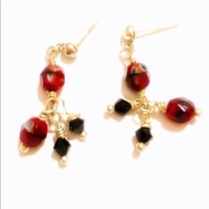 Czech glass & sterling earrings